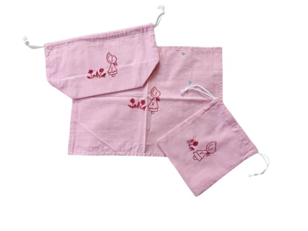 画像1: Sale♪　巾着型　お弁当3点セット (1)