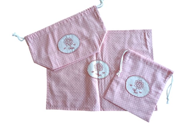 画像1: Sale♪　巾着型　お弁当3点セット (1)