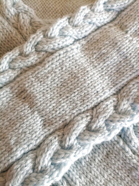 画像2: 手編みマフラー80【水色】メリノウール ベビー (2)