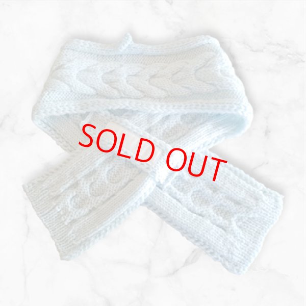 画像5: 手編みマフラー80【水色】メリノウール ベビー (5)