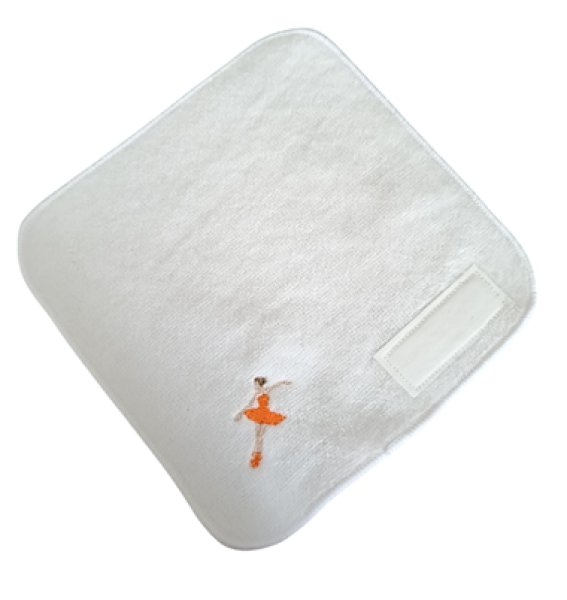 画像2: ネーム付き　１５ｃｍ　バレリーナ　タオルハンカチ　 (2)