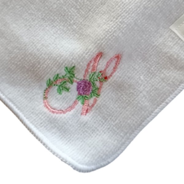 画像2: ネーム付き　１５ｃｍ　イニシャル　N　タオルハンカチ　 (2)