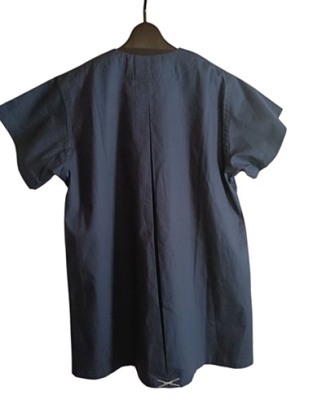 画像5: S【１３０】スモック　ロング　紺　半袖 前開き トゥシューズ (5)