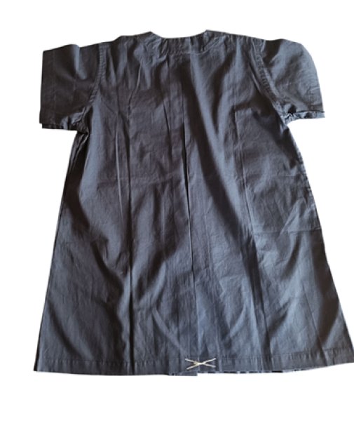 画像4: S【１３０】スモック　ロング　紺　半袖 前開き トゥシューズ (4)