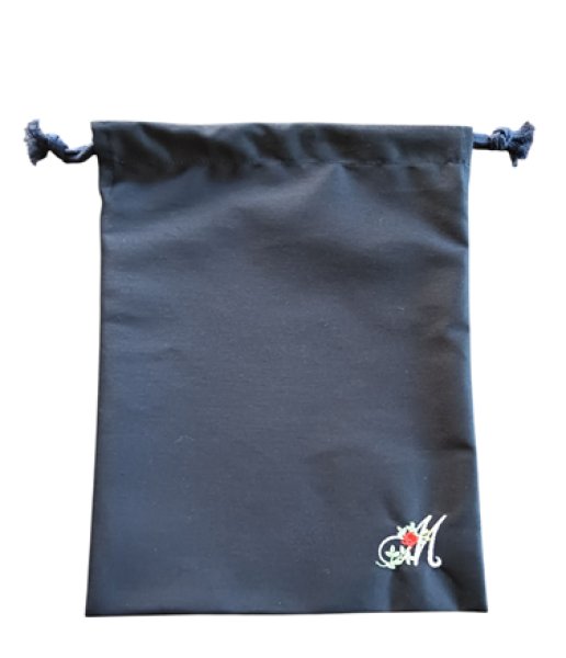 画像3: 靴袋【22×28】紺　イニシャルM (3)