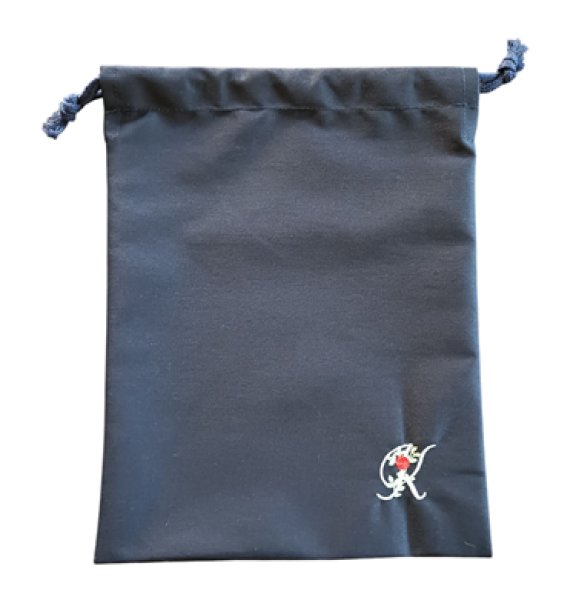 画像3: 靴袋【22×28】紺　イニシャルK (3)