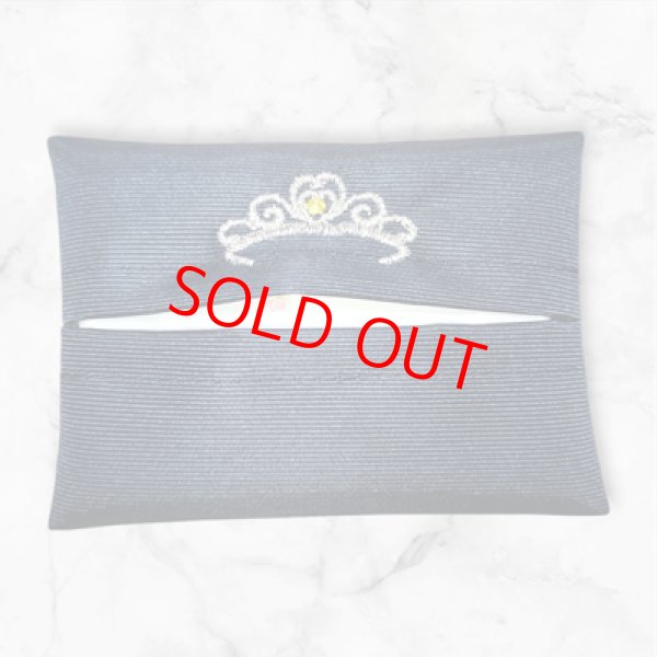 画像1: ミニミニティッシュケース【紺グログラン】ティアラ (1)