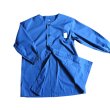 画像3: M【１４０】スモック　ロング　紺　長袖 前開き リボン水色刺繍 (3)