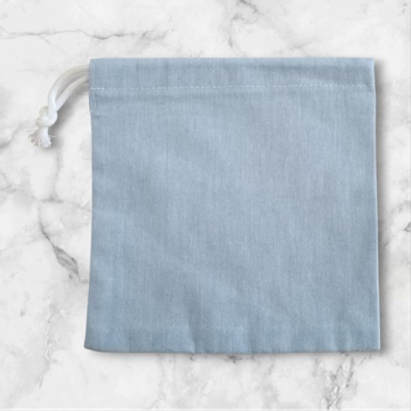 画像3: 巾着　コップ袋【水色】１５×１５ｃｍ (3)