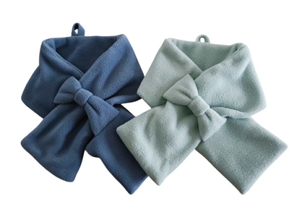 画像1: フリースリボンマフラー【水色】 (1)
