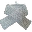 画像1: 手編みマフラー80【水色】メリノウール ベビー (1)
