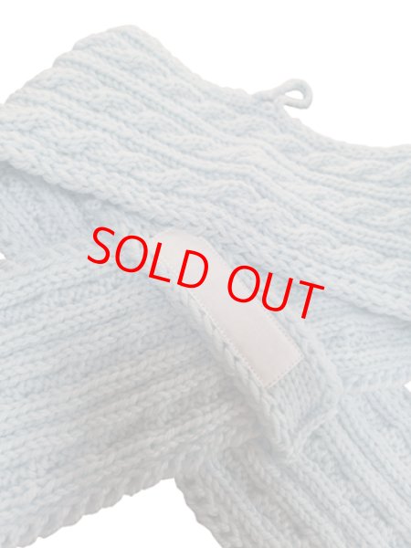 画像5: 手編みマフラー80【水色】メリノウール ベビー (5)