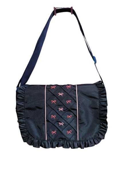 画像3: お弁当鞄セット【紺】ピンクリボン　【九段白百合小学校仕様】 (3)