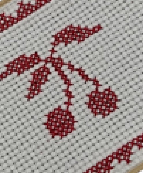 画像2: 移動袋【３０×４０】クロスステッチ　さくらんぼ　九段白百合仕様 (2)