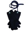 画像2: ※紐付き※キッズニット手袋【紺】M　ブルーバラ (2)
