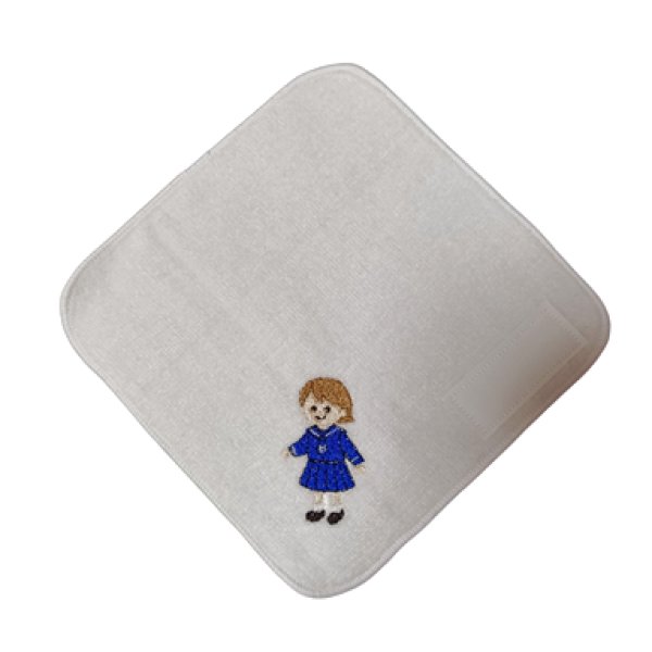 画像2: ネーム付き　１５ｃｍ　白百合さん　タオルハンカチ　 (2)