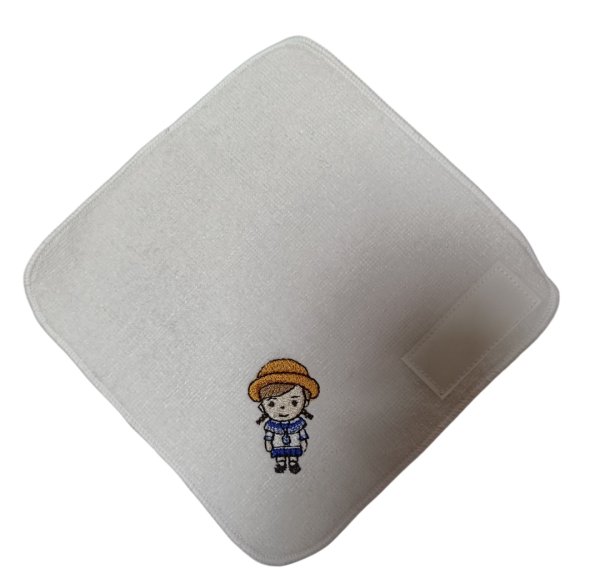 画像2: ネーム付き　１５ｃｍ　白百合ちゃん　夏　タオルハンカチ　 (2)