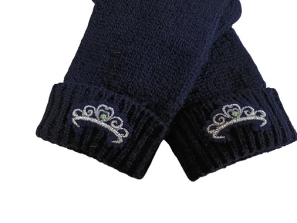 画像2: キッズニット手袋【紺】M　ティアラ (2)