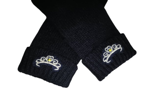 画像2: キッズニット手袋【紺】M　ティアラ (2)
