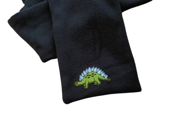 画像2: フリースマフラー【紺】恐竜 (2)