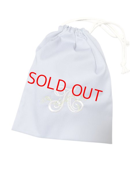 画像1: 靴袋【22×28】水色　イニシャルA (1)