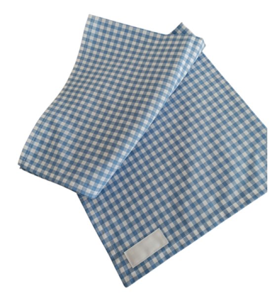 画像3: お弁当包み【チェック】刺繍入り　50×50ｃｍ　 (3)