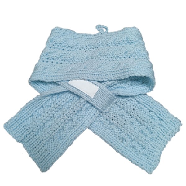 画像5: 手編みマフラー80【水色】メリノウール ベビー (5)