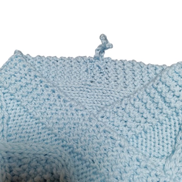 画像4: 手編みマフラー80【水色】メリノウール ベビー (4)