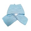 画像2: 手編みマフラー80【水色】メリノウール ベビー (2)
