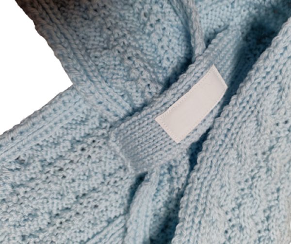 画像4: 手編みマフラー80【水色】メリノウール ベビー (4)