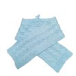 画像1: 手編みマフラー80【水色】メリノウール ベビー (1)