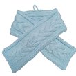 画像1: 手編みマフラー80【水色】メリノウール ベビー (1)