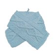 画像1: 手編みマフラー80【水色】メリノウール ベビー (1)