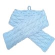 画像1: 手編みマフラー80【水色】メリノウール ベビー (1)