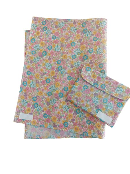 画像2: 図工マット&ケース 【40×60】お花リボン (2)