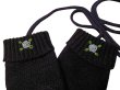画像1: ※紐付き※キッズニット手袋【紺】M　ブルーバラ (1)
