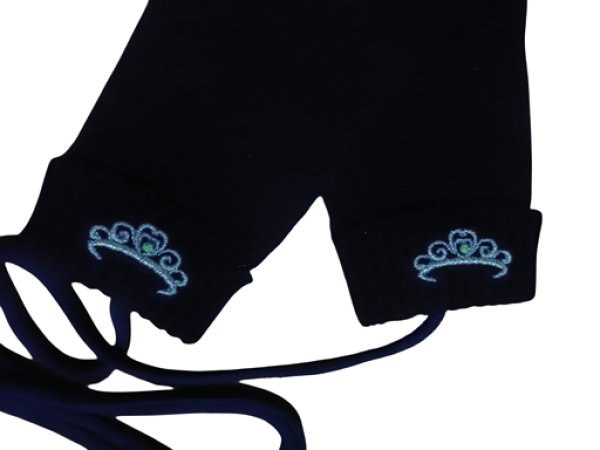 画像1: ※紐付き※キッズニット手袋【紺】M　ティアラ (1)