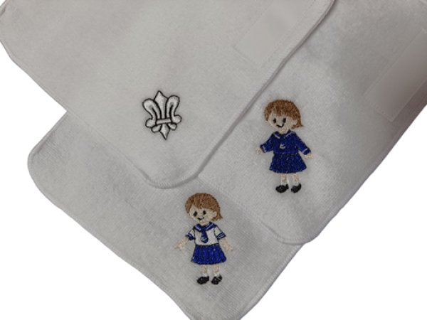 画像3: ネーム付き　１５ｃｍ　白百合さんセット　タオルハンカチ　 (3)