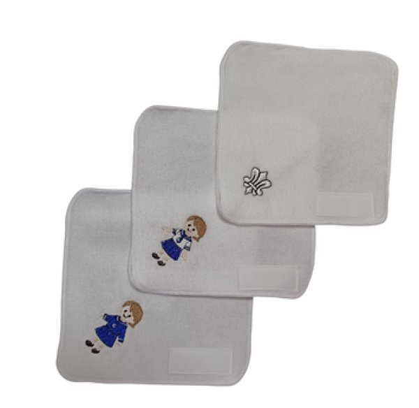 画像2: ネーム付き　１５ｃｍ　白百合さんセット　タオルハンカチ　 (2)