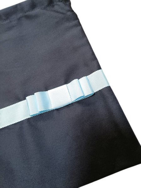 画像2: 靴袋【22×28】紺　りぼん (2)