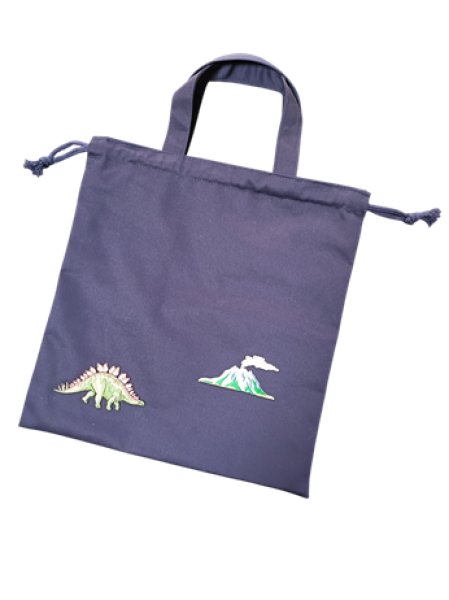画像1: 靴袋【３３×３１】恐竜　暁星幼稚園　 (1)