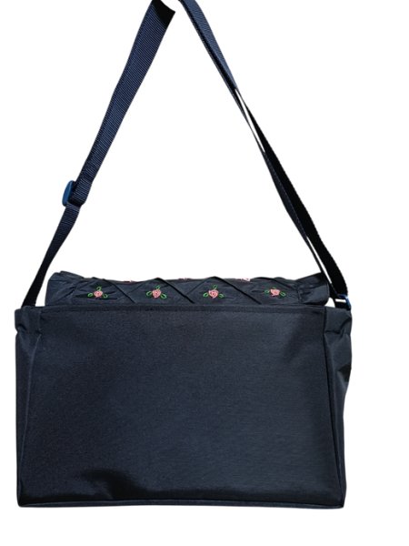 画像6: お弁当鞄セット【紺】ピンクリボン＆バラ　【九段白百合小学校仕様】 (6)