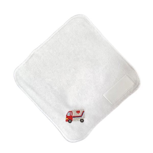 画像2: ネーム付き　１５ｃｍタオルハンカチ　郵便トラック (2)