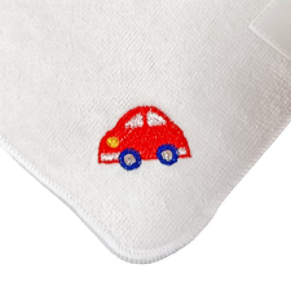 画像1: ネーム付き　１５ｃｍタオルハンカチ　車 (1)